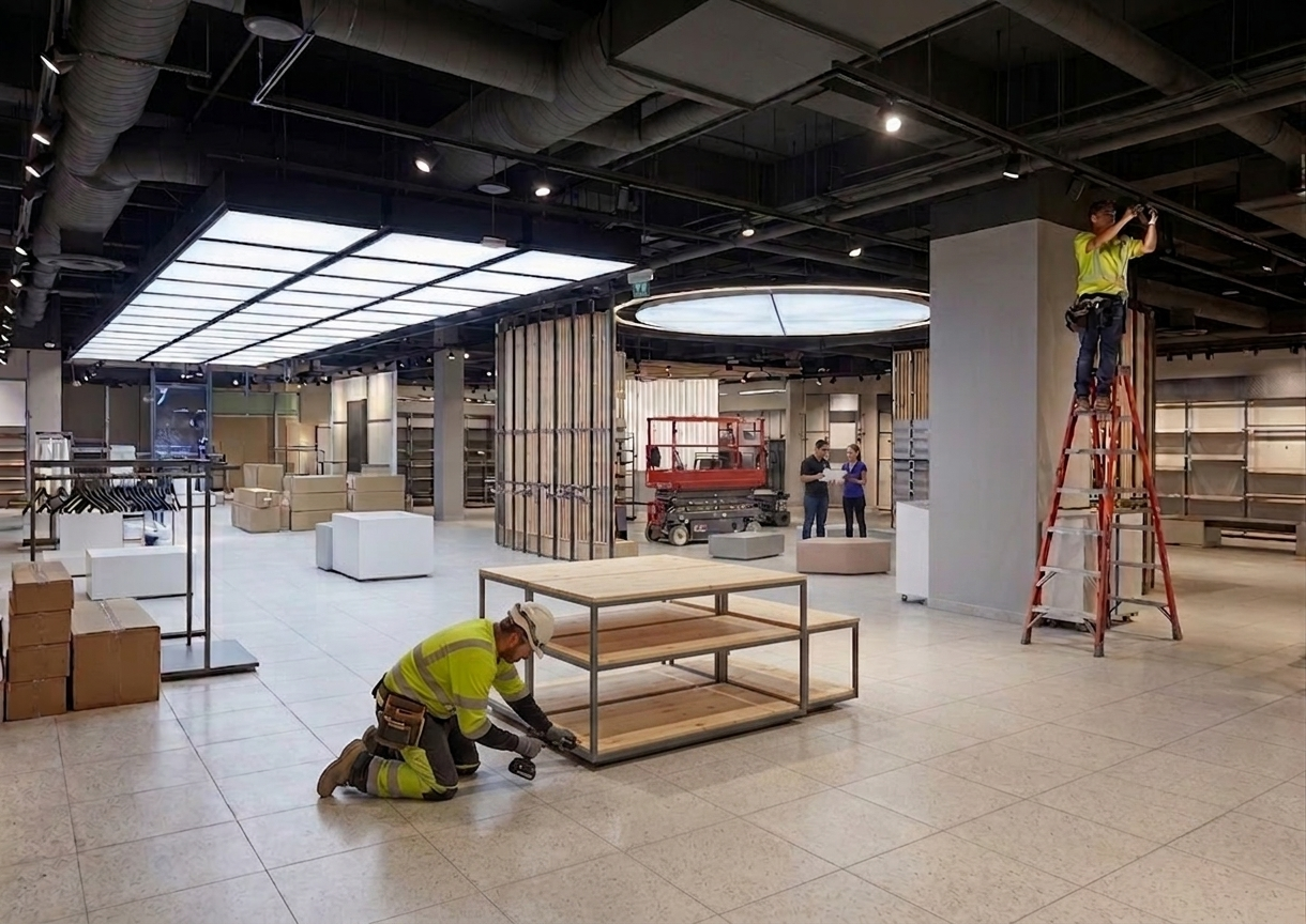 Fixture Installation during Construction | QTC Retail Solutions